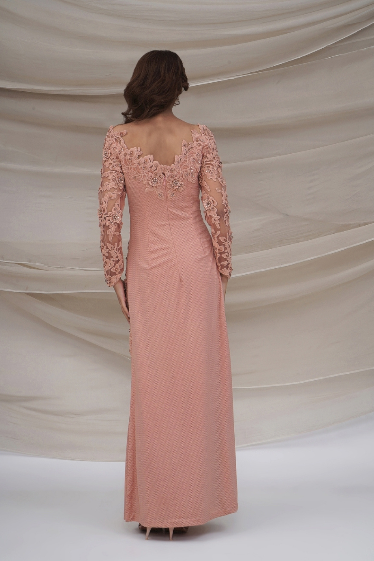 Peach long dress