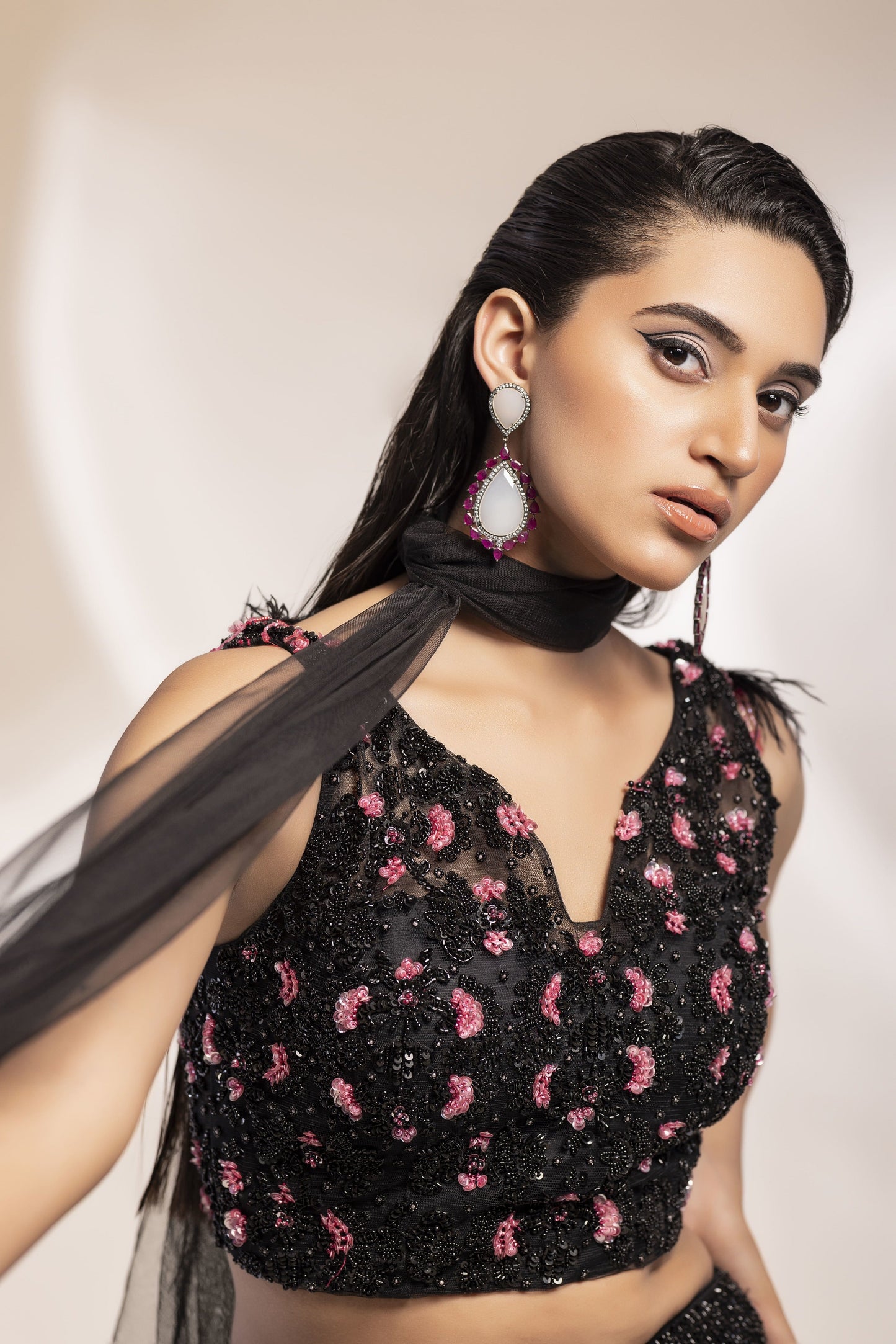 Fully bodies skirt, blouse and scarf