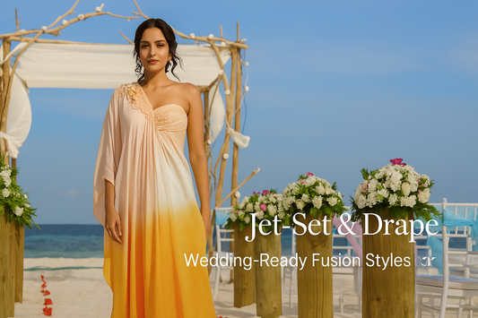 Jet-Set & Drape: Wedding-Ready Fusion Styles for Every Destination