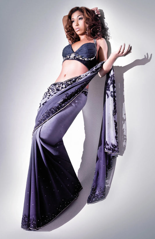 Soiree Purple Saree and choli