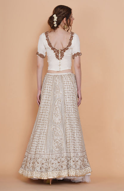 Ethereal Chikankari & Zardosi Lehenga