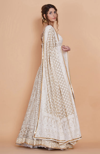 Ethereal Chikankari & Zardosi Lehenga