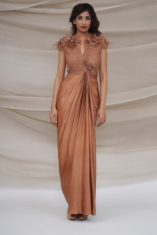 Bronze Drape Gown
