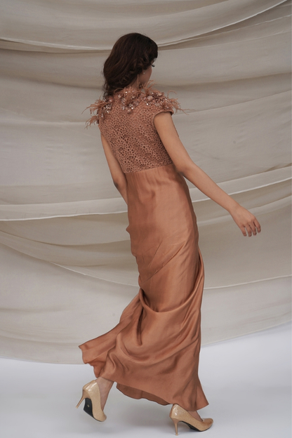 Bronze Drape Gown
