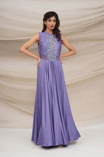Lavender full skirt gown