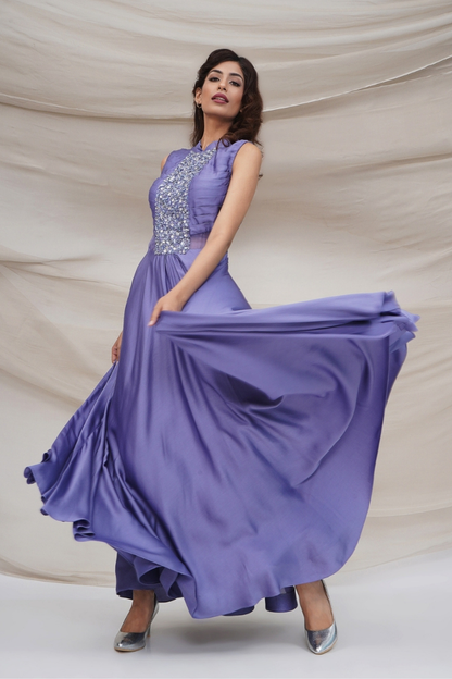 Lavender full skirt gown